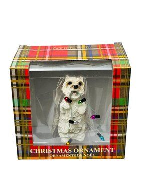 Sandicast West Highland Terrier Figurine Christmas Ornament XSO22103 Hand-Painte
